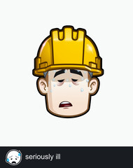 Construction Worker - Expressions - Unwell - Seriously ill