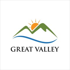 Valley logo concept vector. Mountain valley logo template