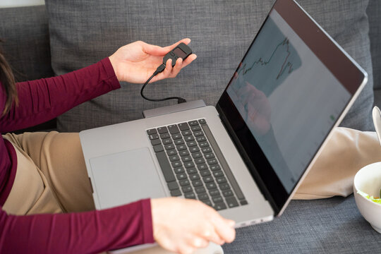 Anonymous Woman Buying Crypto