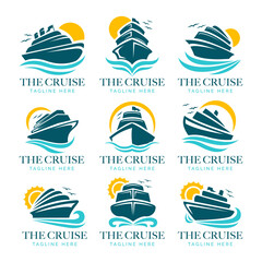 Cruise logo collection vector in flat design style