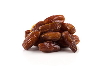 Date fruit close up isolated on white background