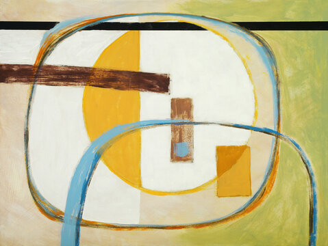 A modernist abstract painting, with a retro feel.