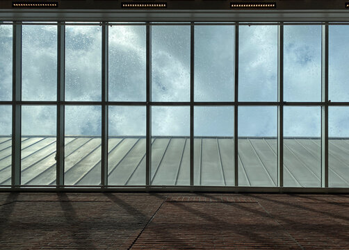 glass and steel skylight