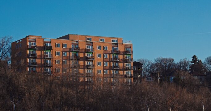 old apartment in sunset
