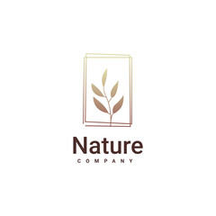 Nature leaf logo frame