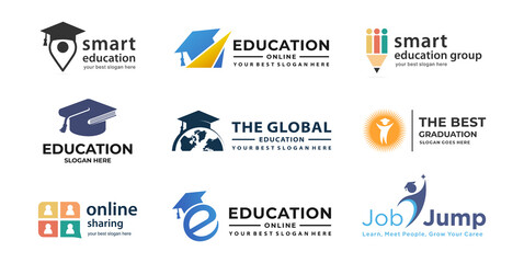 Best educational logo collection, perfect template for education category company - obrazy, fototapety, plakaty