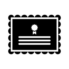 Black solid icon for Certificate