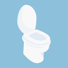 toilet bowl isolated on blue.