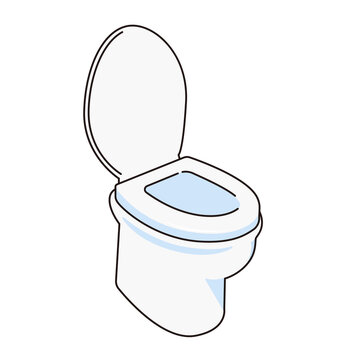 recommend clip art: Vector illustration of toilet bowl. It has an outline.
