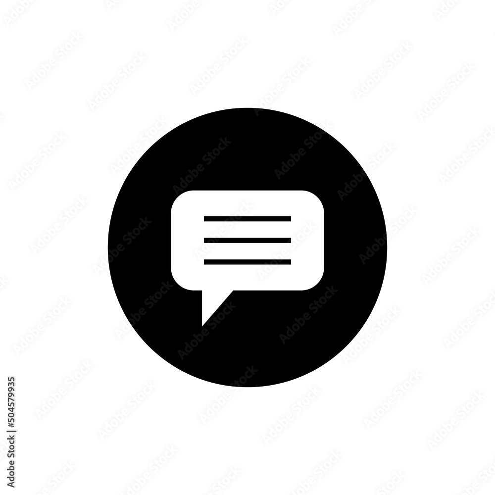 Wall mural Speech bubble icon in black round