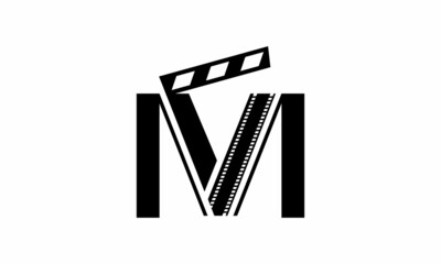 VM or MV logo Alphabet letters monogram icon