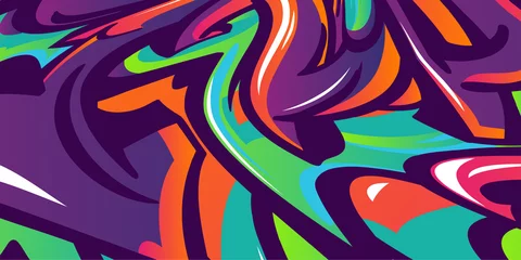 Foto op Plexiglas Graffiti vector colorful patten wallpaper texture art © borabula