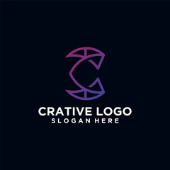 Smart and creative letter c logo design, letter c technology logo. vector logotype