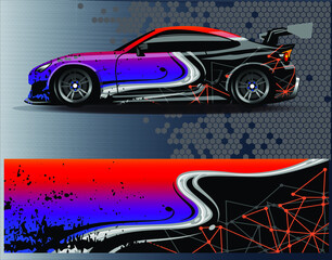 Obraz na płótnie Canvas Graphic abstract stripe racing background designs for vehicle rally race adventure and car racing livery