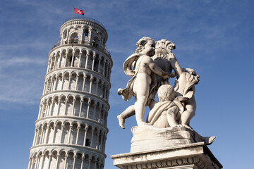 Leaning Tower of Pisa at sunny day, Italy