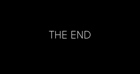 The End animation to be used at the end of your social media content, film or video. The End kinetic typography. Movie ending screen background - Powered by Adobe