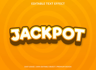jackpot editable text effect template with abstract and modern style use for business logo and brand