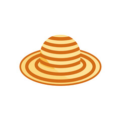 Beach sun protaction hat. Female beach hat. Fashion. Beach season pool and sea aquapark. Woman or girl. Holiday and vacation