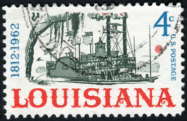 USA - CIRCA 1962: Postage stamp from the USA illustrating 150th anniversary of Louisiana Statehood