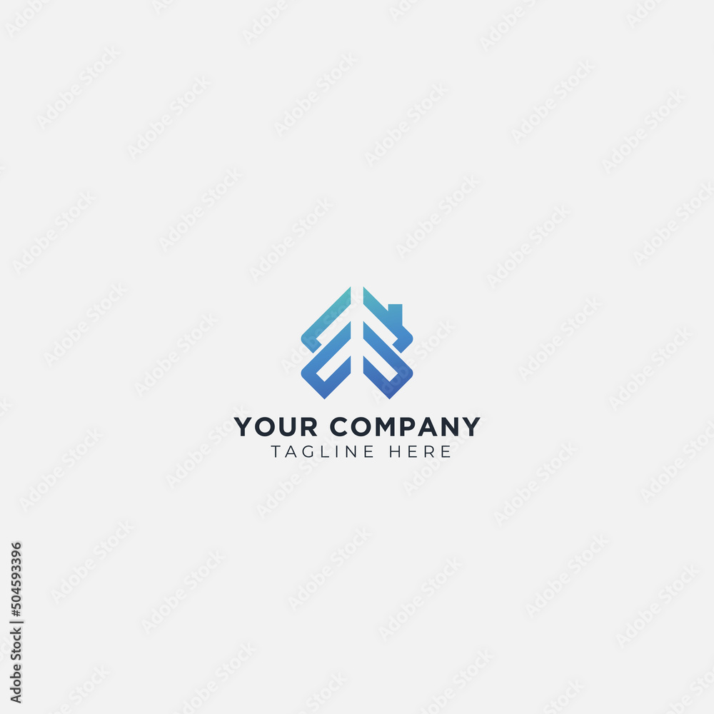 Wall mural modern creative geometric shaped lb bl l b logo minimal black and blue home logo