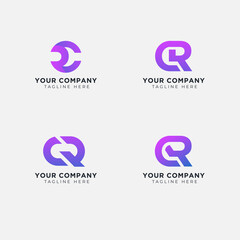 rc logo design lettering simple