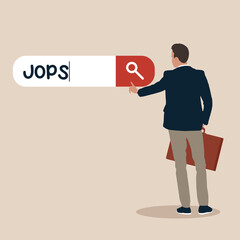 Looking for new job, employment, career or job search, find opportunity, seek for vacancy or work position concept.