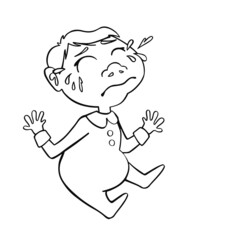 Little Kid crying, baby roaring vector