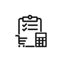 Shopping budget planning icon isolated on white background