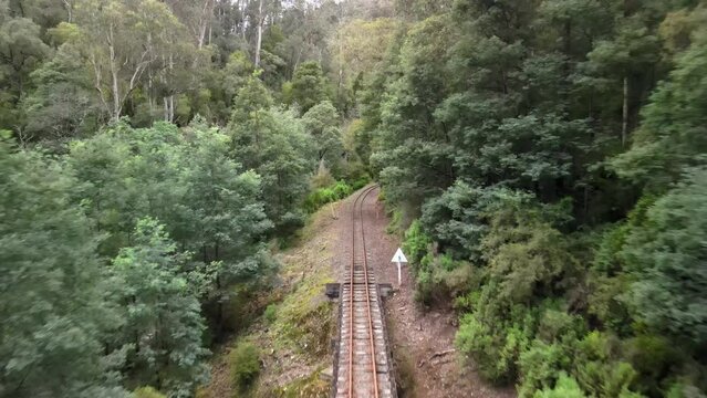 Walhalla Steam Train Railway over the Thompson river in Gippsland