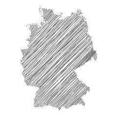 vector illustration of scribble drawing map of Germany