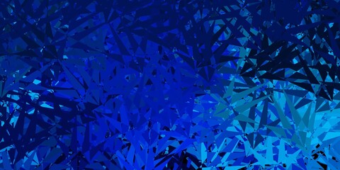 Dark blue, green vector texture with random triangles.