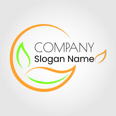 orange logo for company with background