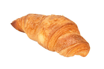 French croissant with cherry jam filling isolated on the white background