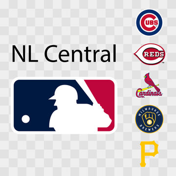 Major League Baseball MLB. National League NL. NL Central. Milwaukee Brewers, St. Louis Cardinals, Cincinnati Reds, Pittsburgh Pirates, Chicago Cubs. Kyiv, Ukraine - May 14, 2022