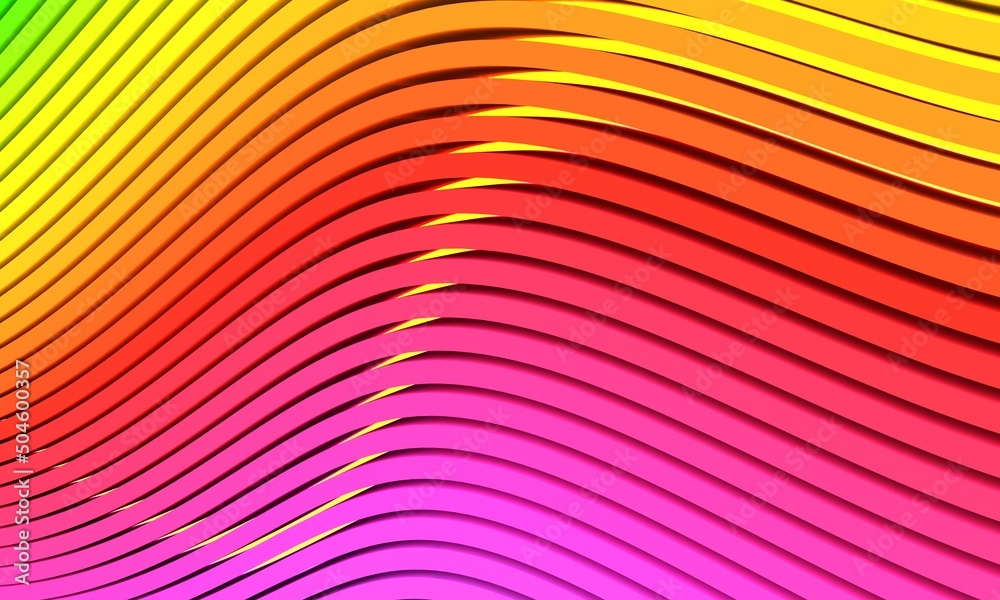 Wall mural abstract background with stripes or curved lines. 3d render