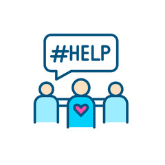 Support group as part of psychotherapy. Pixel perfect, editable stroke color line icon