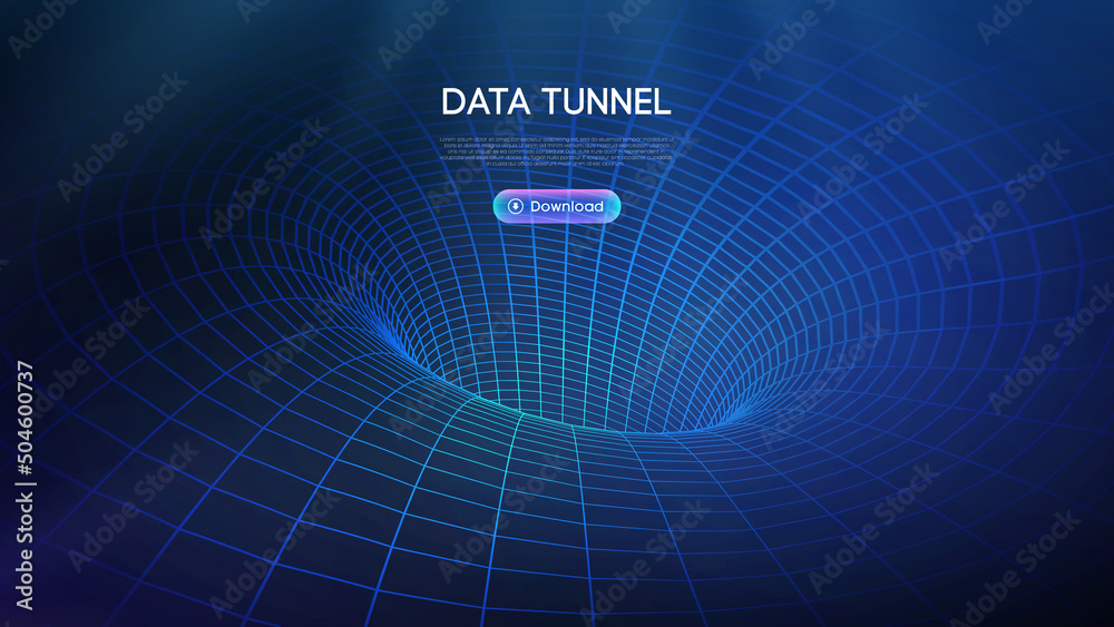 Poster data bridge vector illustration. traffic big data and data visualization. communication network digi