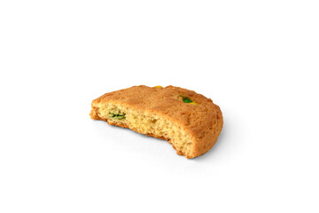 Shortbread cookies with dragees isolated on white background.
