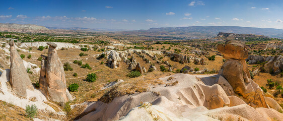 panoramic view of Cappadocia and fairy chimneys
