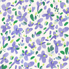 Spring purple and green violet garden pattern