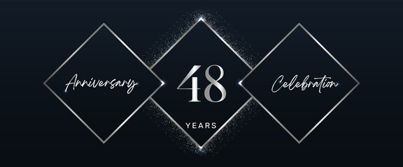 48 years anniversary celebration logotype. Vector design for anniversary celebration events, birthday party, greeting card, wedding, invitation card. 48 Year Anniversary Template Design Vector