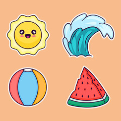 Collection of summer sticker