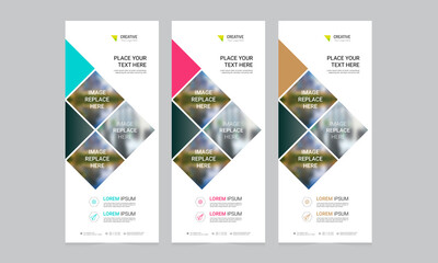 Roll up banner vector template