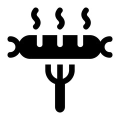 Barbecue Glyph Icon Vector