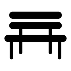Bench Glyph Icon Vector