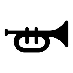 Trumpet Glyph Icon Vector