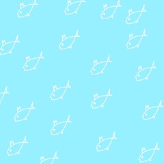 Blue background with fish pattern