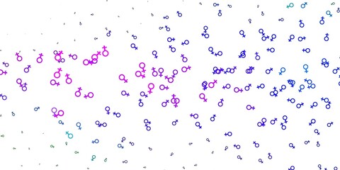 Light Multicolor vector texture with women's rights symbols.