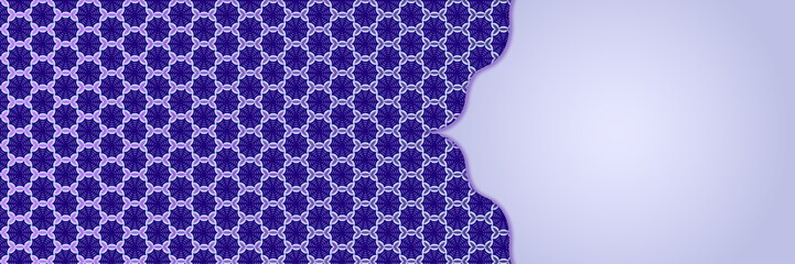 Islamic Arabic Golden Ornament Arabesque Pattern Border Background with Copy Space for Text