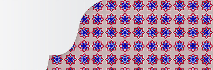 Islamic Arabic Golden Ornament Pattern Frame Elegant Borders Background with Copy Space